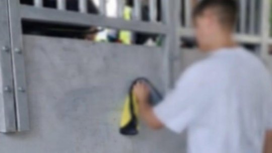 Adolescent pus să curețe zidul pe care îl mâzgălise