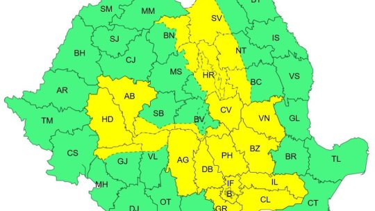 Cod galben de furtuni în România: vijelii, grindină și ploi de până la 50 de litri pe metru pătrat