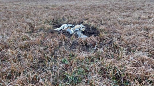 Dronă aeriană prăbușită în nordul României, aproape de granița cu Ucraina