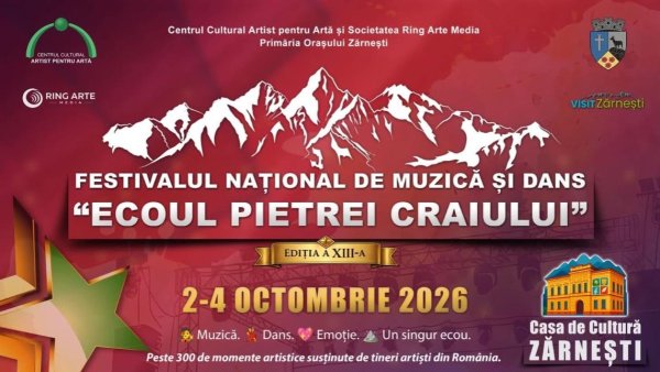 Festivalul Național de Muzică și Dans “Ecoul Pietrei Craiului”, între 2 și 4 octombrie, la Zărnești