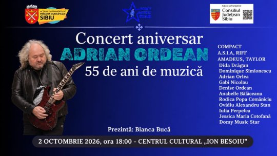 55 de ani de muzică. Maestrul Adrian Ordean, sărbătorit la Sibiu