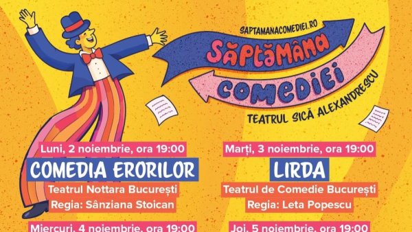 Vești bune pentru iubitorii de teatru! Săptămâna Comediei revine la Brașov