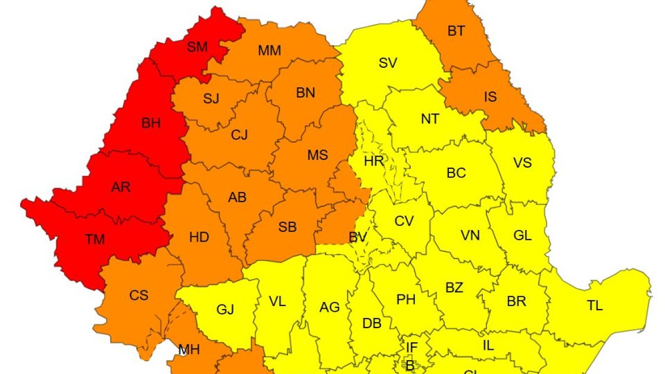 Caniculă în aproape toată țara: maxime de 40 de grade. Județul Brașov, sub COD PORTOCALIU