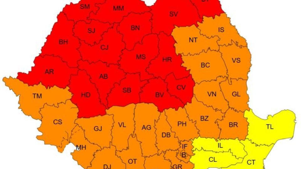 ANM: Cod roșu de căldură extremă în 16 județe, printre care și Brașovul, duminică și luni