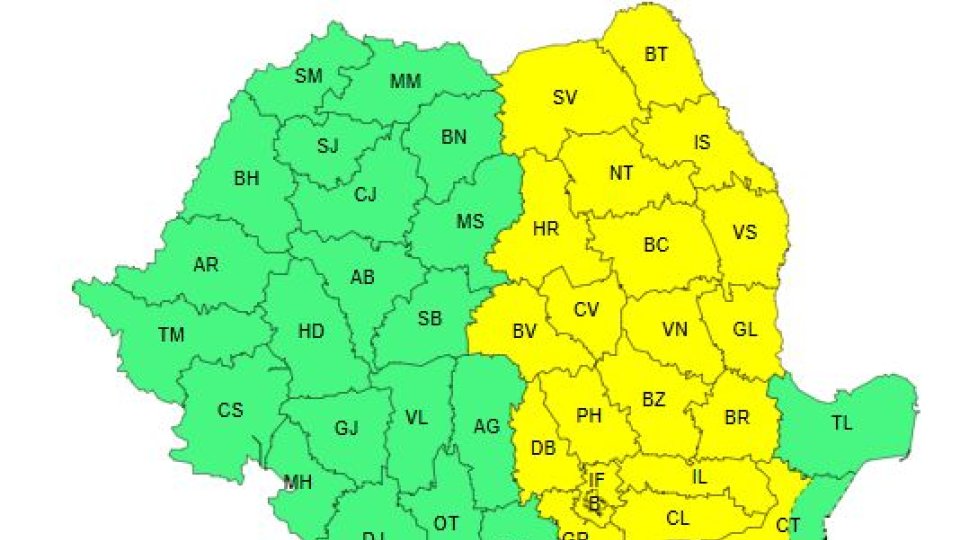 ANM: Cod galben de vreme instabilă în 20 de județe, inclusiv Brașov. Furtuni până luni