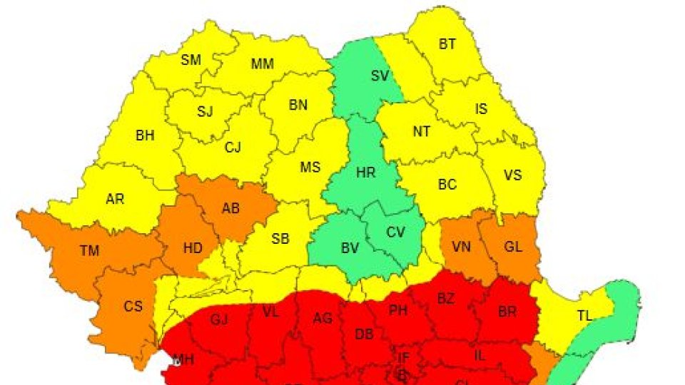 Cod roşu de caniculă în București și 15 judeţe din Oltenia şi Muntenia
