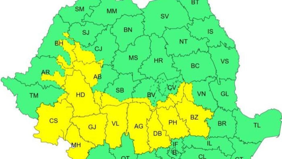 ANM: Cod galben de ploi, ninsori și viscol, în zona montană a județului Brașov