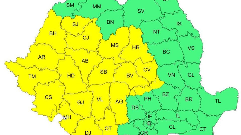 ANM a emis avertizări de instabilitate atmosferică pentru două zile consecutive. Ploi torențiale, vijelii și grindină în mai multe regiuni ale țării