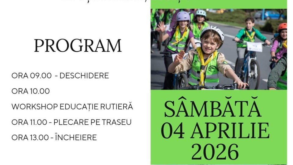 “Eșarfa pe bicicletă”, pe 4 aprilie, în Parcul Central Nicolae Titulescu