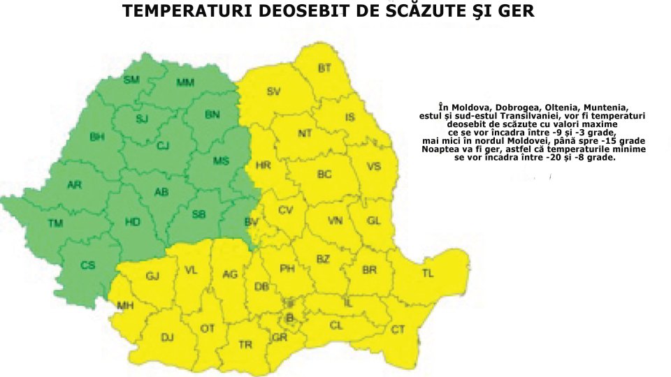 Cod galben de vreme deosebit de rece