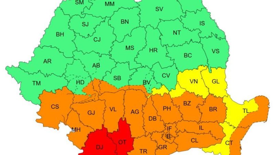 Cod portocaliu de ploi torențiale și ninsori pentru zona montană a județului Brașov