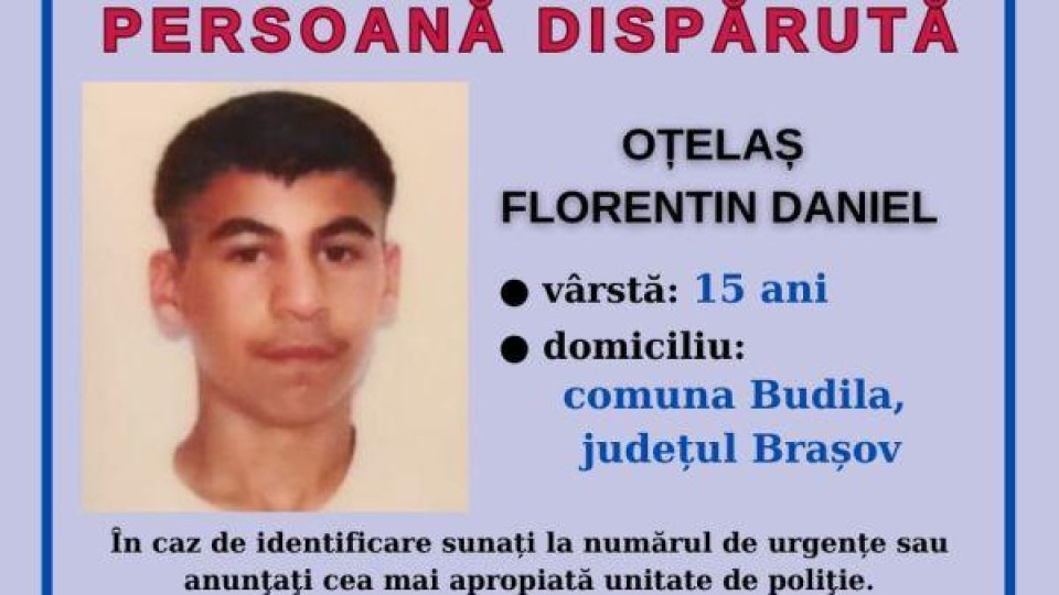 Polițiștii din Brașov caută un minor de 15 ani dispărut din Budila!