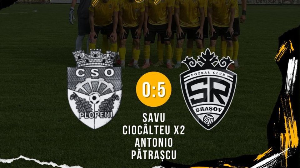 Fotbal: SR Brașov, succes cu 5-0 în deplasare