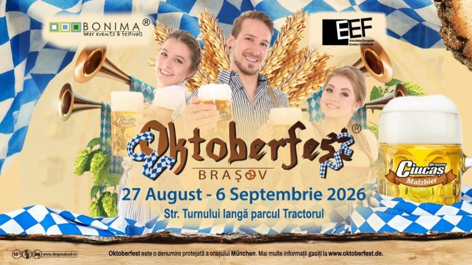 La Brașov începe Oktoberfest 2026